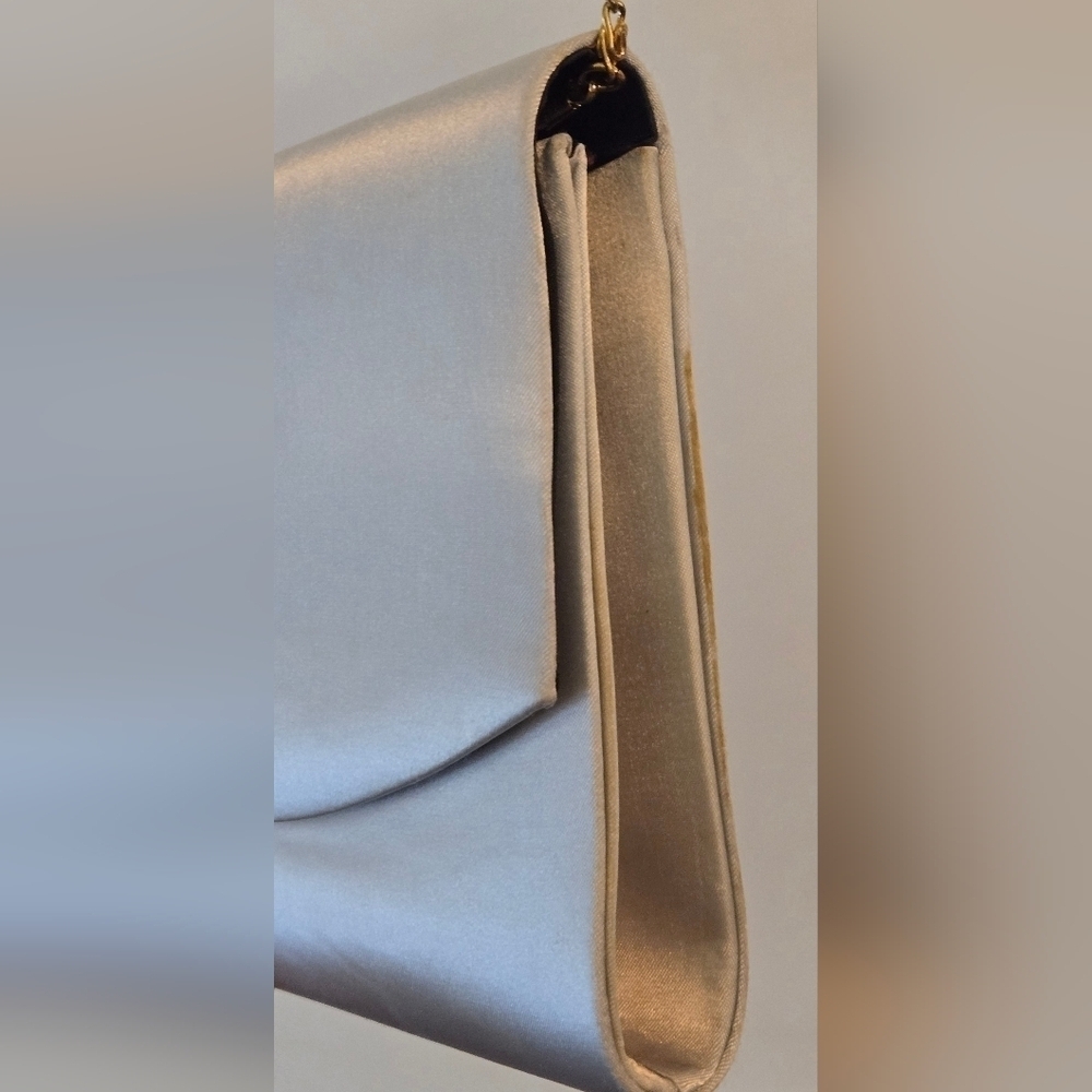 Maison Pourchet | Paris Convertible Vintage Evening Silk Clutch | Silver | - Picture 14 of 16